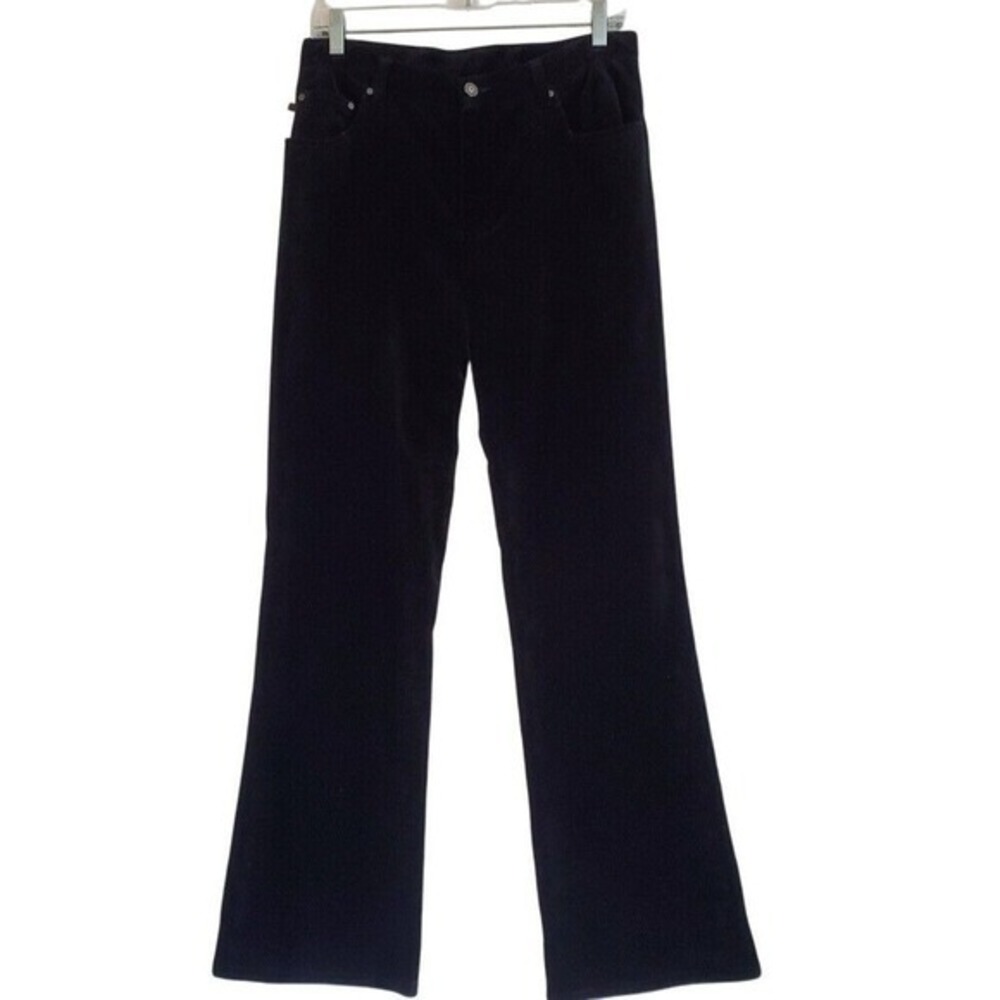 Vintage Ralph Lauren Jeans Co Black Velvet Cotton Straight Boot‎ Jeans Womens 6